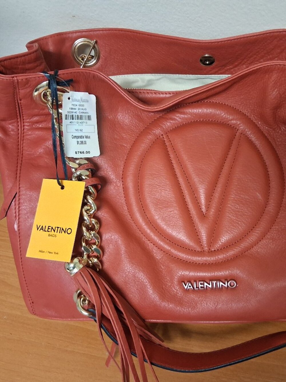 The VALENTINO by Mario Valentino Verra Signature Red Leather Bag